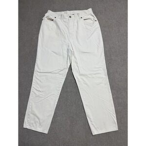 Lauren Jeans Co Ralph Lauren Pants Womens 14W White Cotton Straight Leg Classic